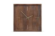 Square Wood Wall Clock Brown 40cm image