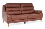 Stafford Brown Leather 3 Seater Electric Recliner Sofa image