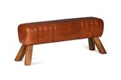Stoneyhurst Brown Leather Bench
