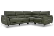 Taylor Green Leather RHF Electric Corner Sofa with Head Tilt image
