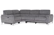 Taylor Grey Fabric LHF Electric Recliner Corner Sofa with Head Tilt image