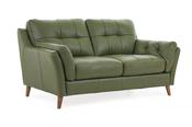 The Oliver Pine Green Leather 2 Seater Sofa image