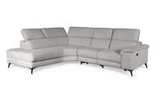 Toronto Grey Retro Fabric Electric Recliner Corner Sofa - Left Hand Facing