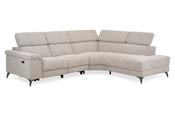 Toronto Grey Retro Fabric Electric Recliner Corner Sofa - Right Hand Facing