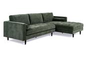 Turner Green Fabric Corner Sofa - Right Hand Facing