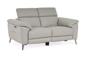 Vettori Grey Leather 2 Seater Electric Recliner with Head Tilt image