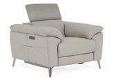 Vettori Grey Leather Armchair Electric Recliner with Head Tilt image