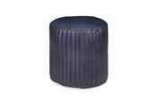 Vintage Antique Navy Leather Pouffe image