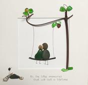 LARGE 3L 'Its the Little memories that will Last a Lifetime' Couple on a Swing