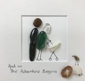 SMALL 25S   New Baby  -  Couple with Pram  - "And so The Adventure Begins"
