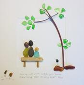 LARGE 7LA   Family On Bench   -   "You're not rich until you have something that money can't buy"