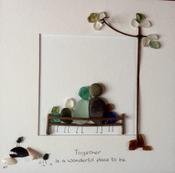 LARGE 7LB   Family On  Bench   -    "Together is a Wonderful place to be"
