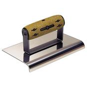 Kraft 9" x 4" 1/2"R Elite Series Five Star NY Stainless Steel Highway Edger Cork Handle image