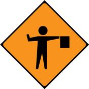 WK061 Flagman Ahead