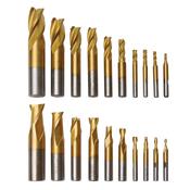 End mill set HSS, 20-piece