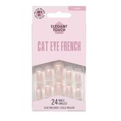 Elegant Touch Glitter Nails Cat Eye French  Mirage