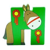 Wooden Letter Animal – H