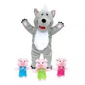 Fiesta Crafts Big Bad Wolf &amp; 3 Little Pigs Puppet Set