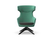 Ava Upholstered Lounge Chair with 4 Star Pyramidal Wooden Base image