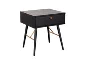 Casa 1 Drawer Bedside Table - Black and Copper image