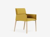 Chic Air Low Back Armchair with Wooden Legs image