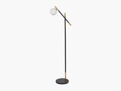 Dalia White Orb and Black Metal Floor Lamp image