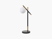 Dalia White Orb and Black Metal Table Lamp image