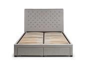 Hilton Deep Button 4 Drawer Bed - Grey Linen image