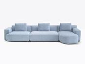 Jeff Corner Sofa with Chaise - Light Blue image