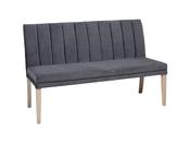 Lucas Long Bench with Backrest - Grey &amp; Wooden Oak