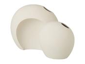 Set of 2 White Circle Decorative Vases image