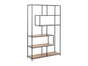 Sierra 5-Shelves Bookcase - Matt Black &amp; Oak image
