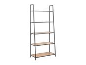 Sierra 5-Shelves Ladder Bookcase - Matt Black &amp; Oak image