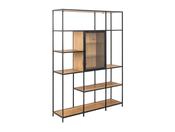 Sierra 7-Shelves Bookcase - Matt Black &amp; Oak image