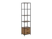 Sierra Narrow Bookcase - Matt Black &amp; Oak image