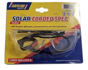 SAFETY GLASSES SOLAR CLEAR CORDED