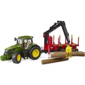 Bruder John Deere 7R 350 with Trailer and 4 Logs B10/3154 image