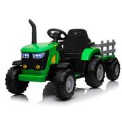 Kids Ride On Electric Tractor and Trailer in Green | 12V
