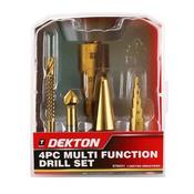 Dekton 4pc Multi Function Drill Set Step,cone,csk, DEKT80231