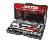 Dekton 40Pce 1/4in + 3/8in Drive Socket Set