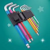 FAITHFULL 9 Piece Colour Coded Hex Key Set XMS25HEXKEY