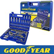 Goodyear Socket Set &amp; Screwdriver Bit Torx Ratchet Case 94PC 1/2" 1/4" Tool Kit image