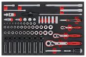Teng TTESK77 76 Piece EVA 1/4", 3/8" &amp; 1/2" Drive Socket Set