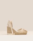 Gus Wedge Espadrilles crocheted Ecru