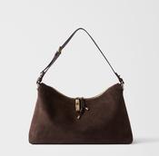 Furla Debby Shoulder Bag M- Brown Suede