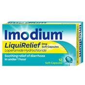 Imodium Liqui Relief Loperamide 2mg Capsules - 12 Pack image