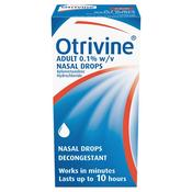 Otrivine Decongestant Adult 0.1% Nasal Drops - 10Ml image