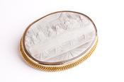 Rare 9 carat gold Cameo Brooch depicting The Last Supper image