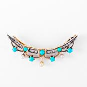 Antique Turquoise &amp;amp; Diamond Brooch image