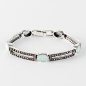 Silver Marcasite &amp;amp; 'Opal' Bracelet image